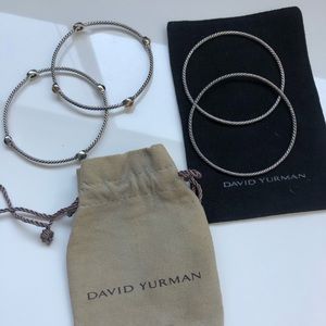 David Yurman sterling silver bangle set